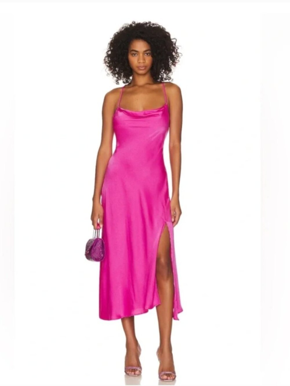 NWT Bright Fuchsia Midi Dress, ASTR the Label Gaia Dress, Size Small